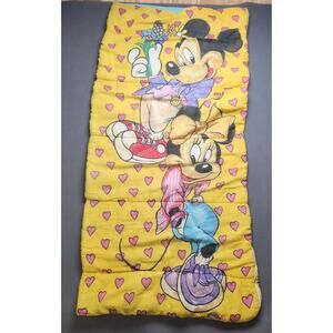 Vintage 1980’s Mickey And Minnie Mouse Sleeping Bag Walt Disney Co 62”x 30‎